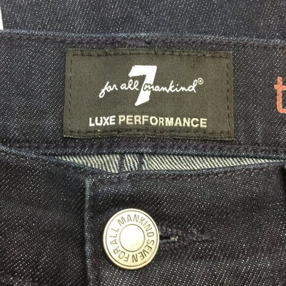 7For All Mankind Straight Jeans Luxe Performance Dark Blue NWOT - Picture 11 of 14